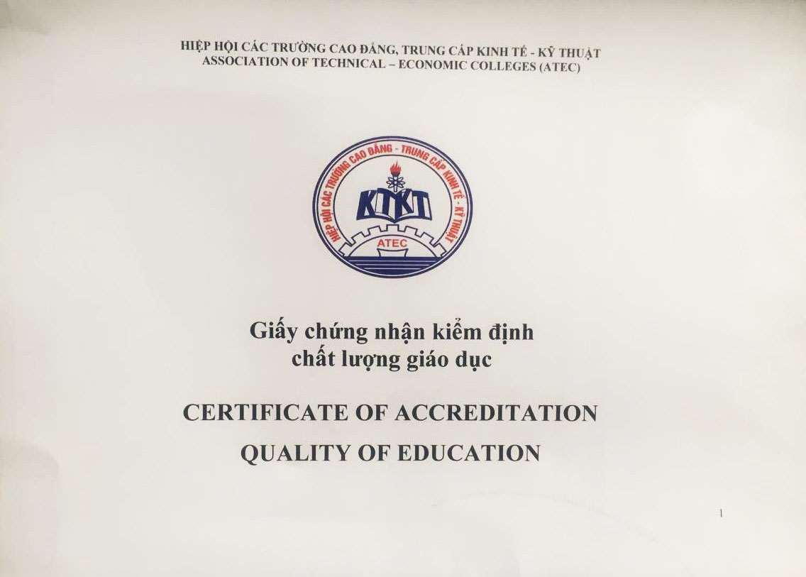 Trường cao đẳng Kinh tế - Tài chính Thái Nguyên được cấp giấy chứng nhận kiểm định chất lượng cơ sở giáo dục.